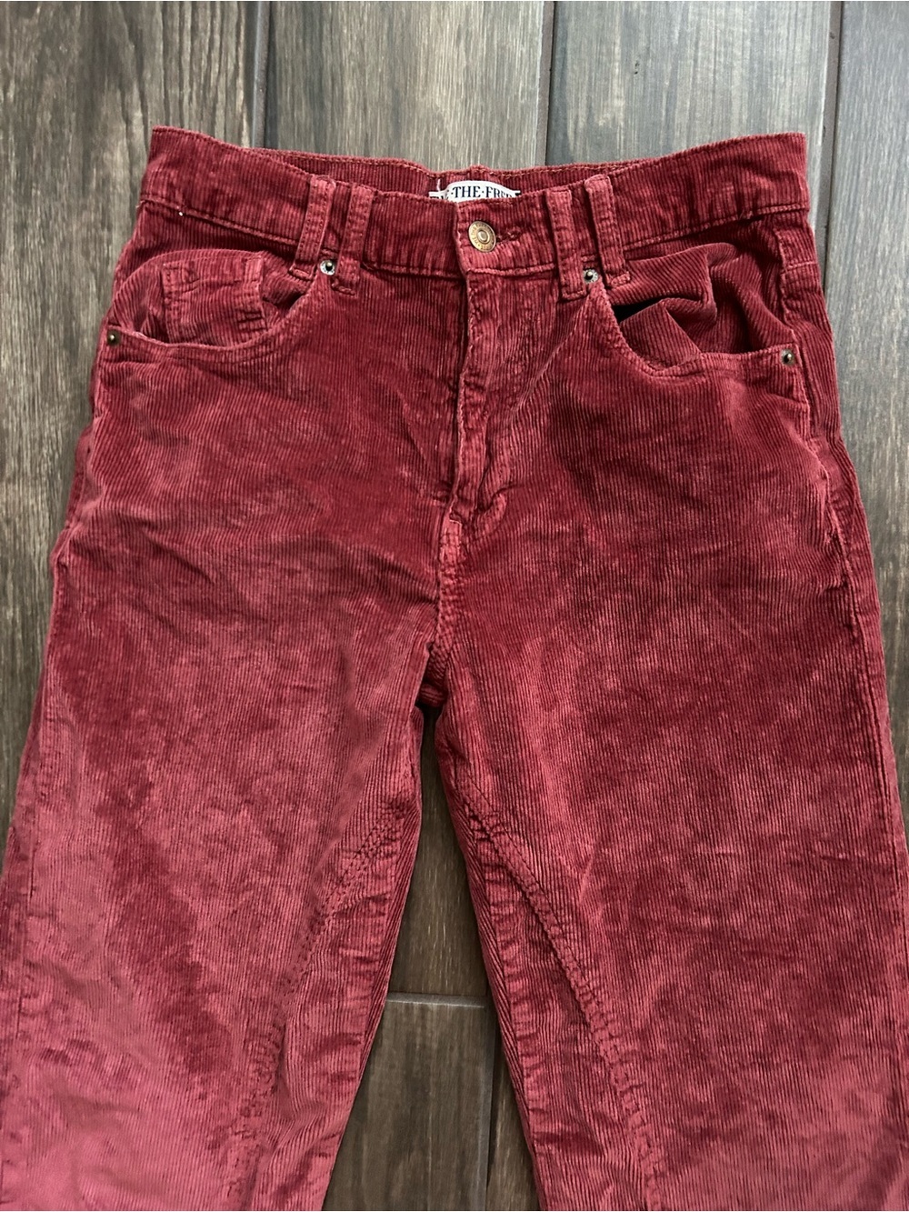 Free People We The Free Risk Taker Corduroy Straight Leg Pants in Red Sz 27 - Picture 5 of 9